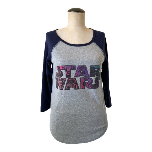 Star Wars Tops - STAR Wars Characters Baseball Jersey Style 3/4 Sleeve Tee Shirt Sz/M
